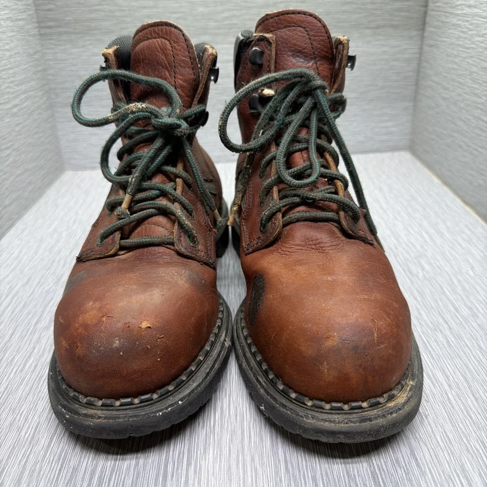 Red Wing Dynaforce Safety Toe Work‎ Boots Brown Leather Men's 7 E2 USA